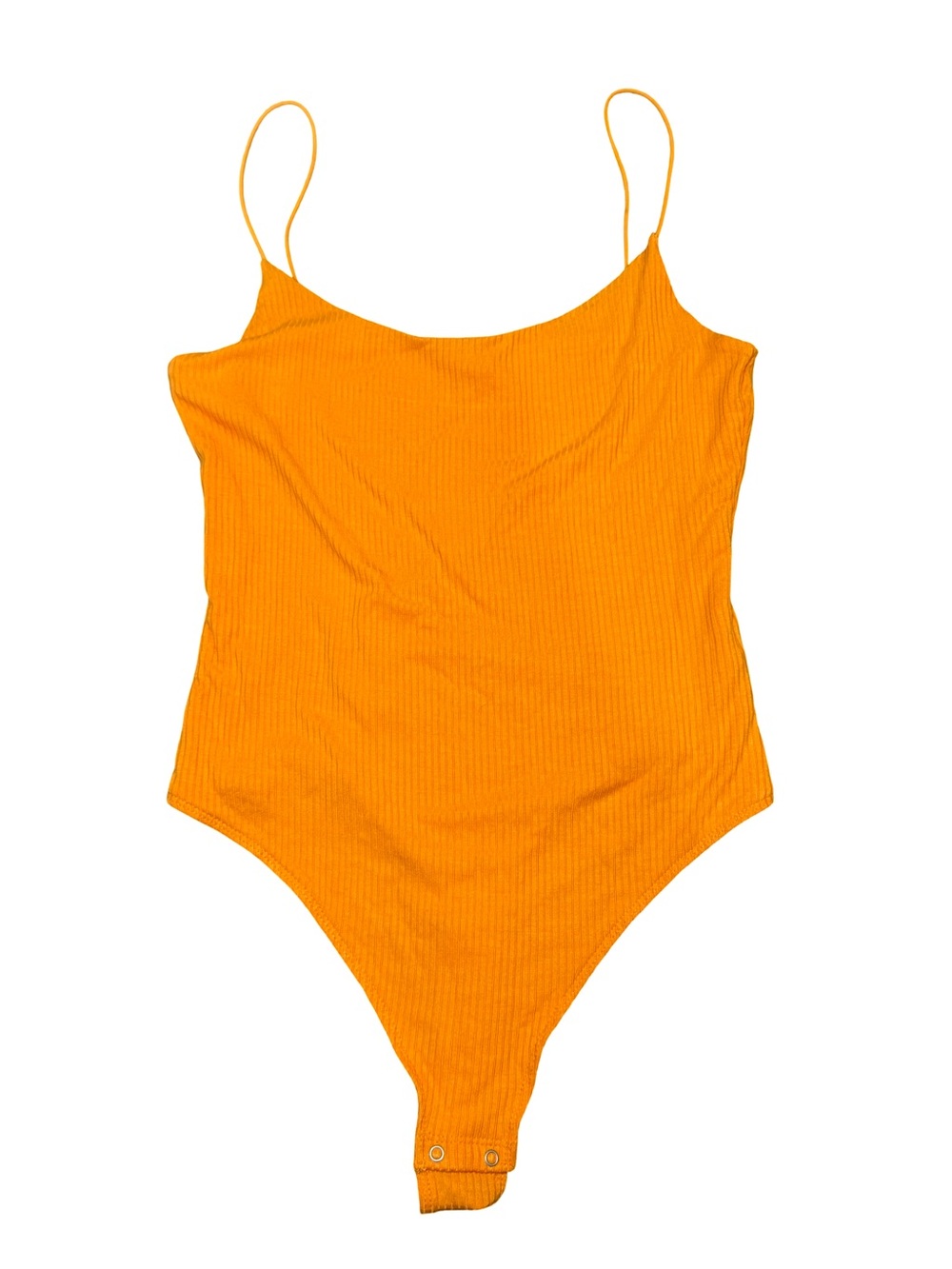 🧡 Garage Orange Ribbed Spaghetti-Strap Bodysuit 🧡